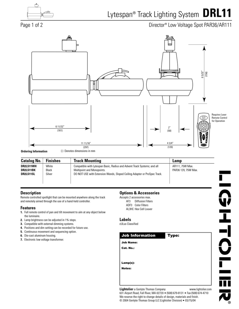 Lightolier Lytespan DRL11 User manual