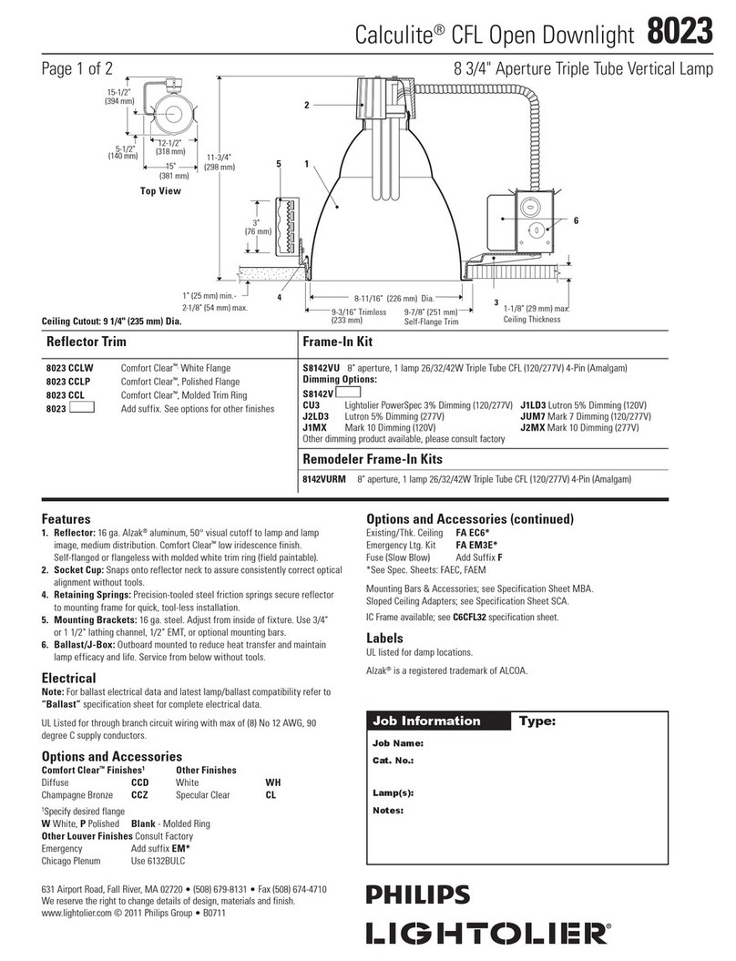 Lightolier Calculite 8023 User manual