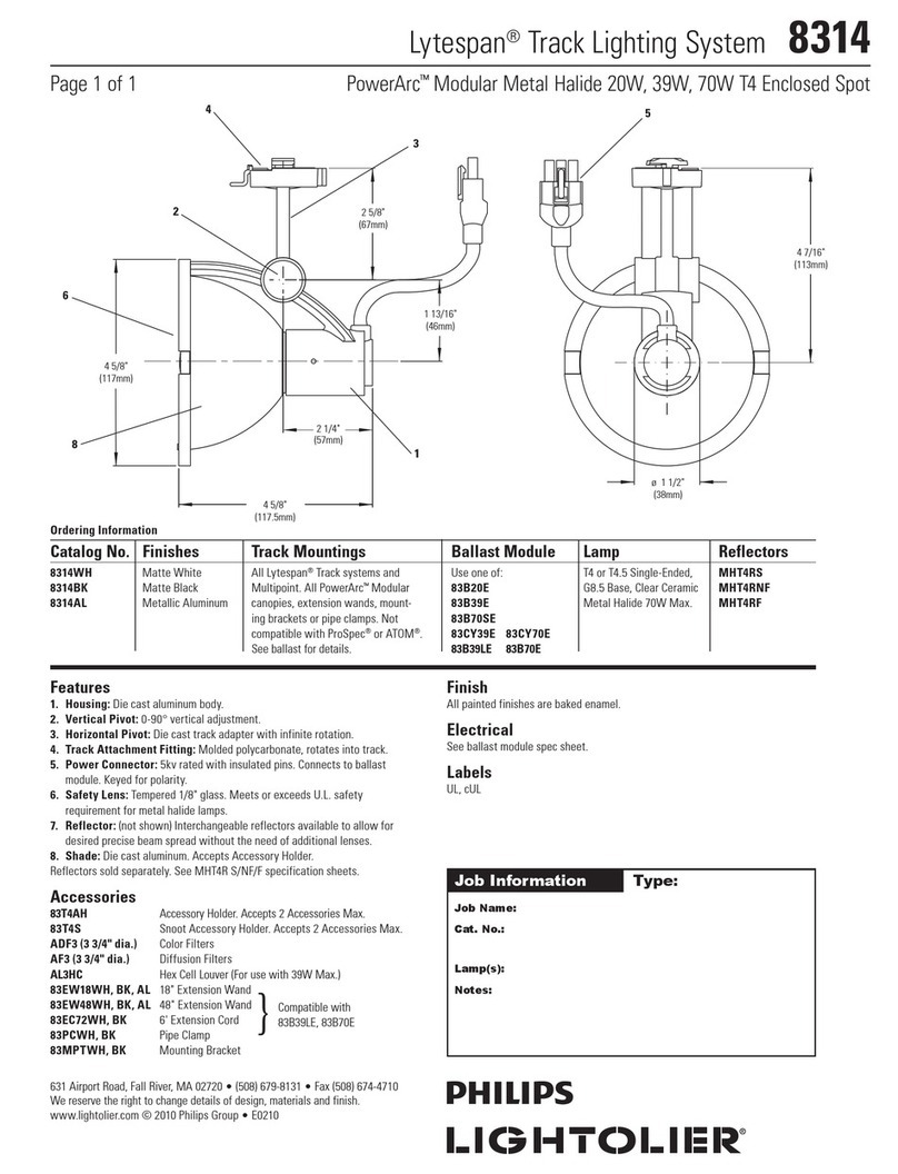Lightolier Lytespan 8314 User manual