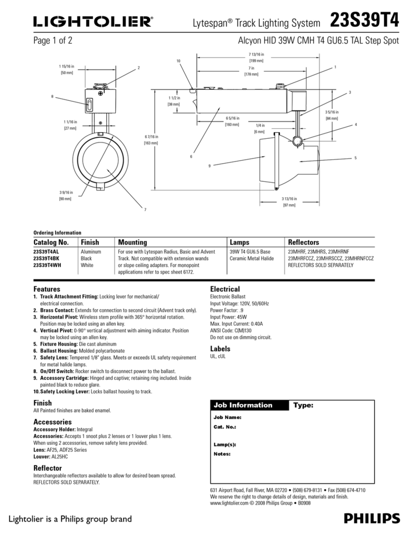 Lightolier Lytespan 23S39T4 User manual Lightolier Lytespan 23S39T4 User manual