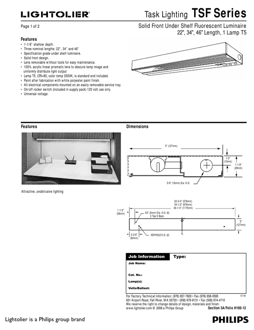 Lightolier TSF Series User manual