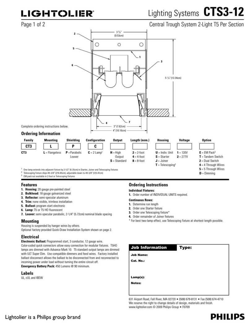 Lightolier CTS3-12 User manual