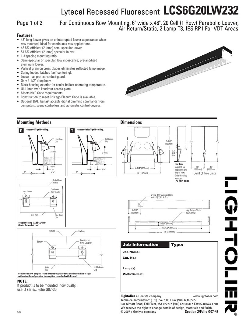 Lightolier LCS6G20LW232 User manual