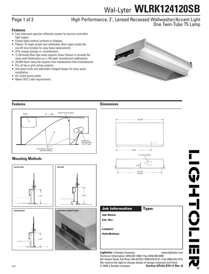 Lightolier WLRK124120SB User manual