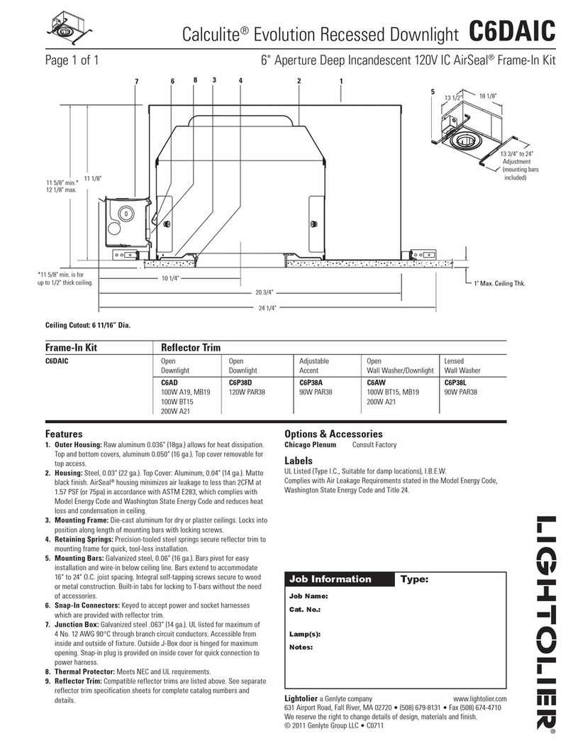 Lightolier Calculite C6DAIC User manual