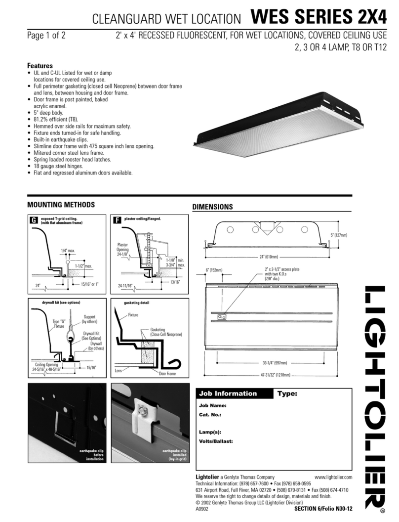 Lightolier WES SERIES 2X4 User manual