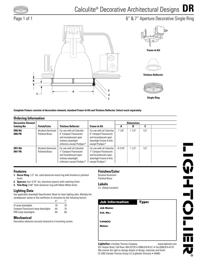 Lightolier Calculite DR User manual