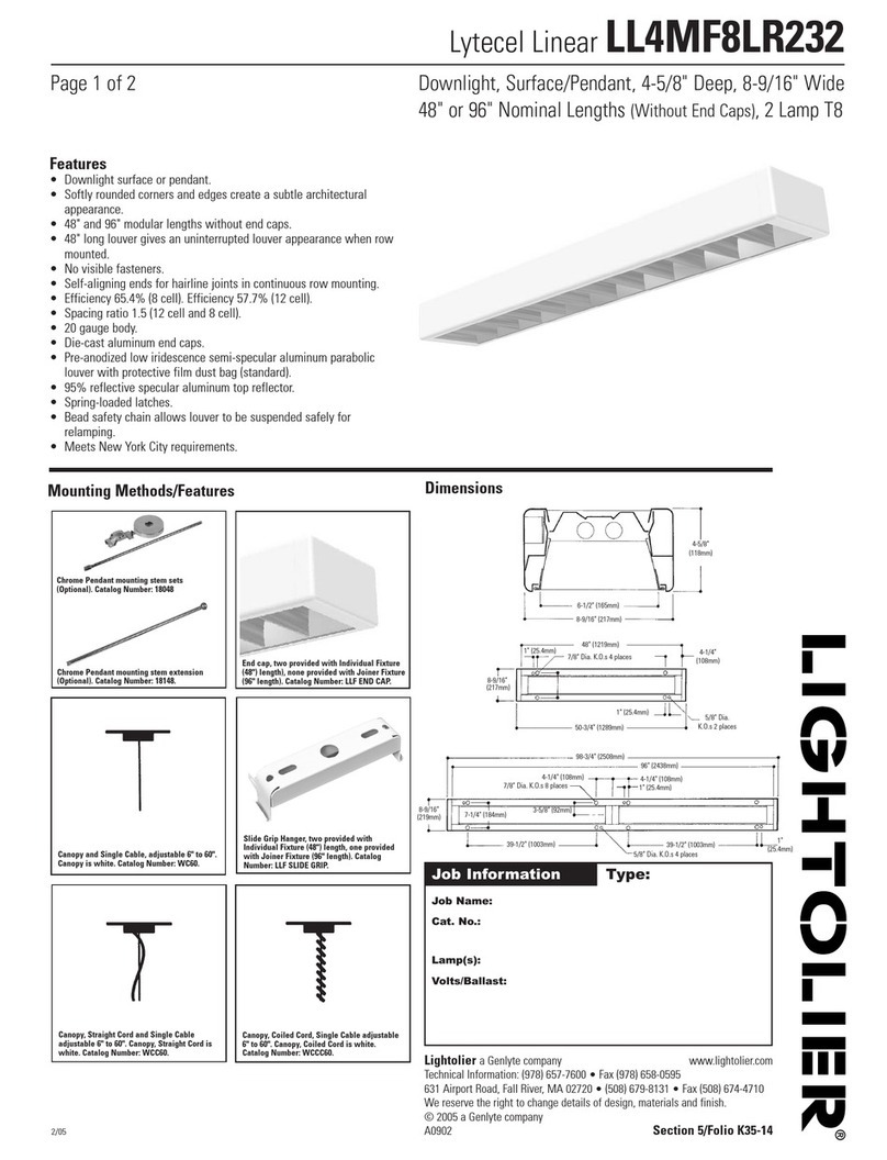 Lightolier LL4MF8LR232 User manual Lightolier LL4MF8LR232 User manual