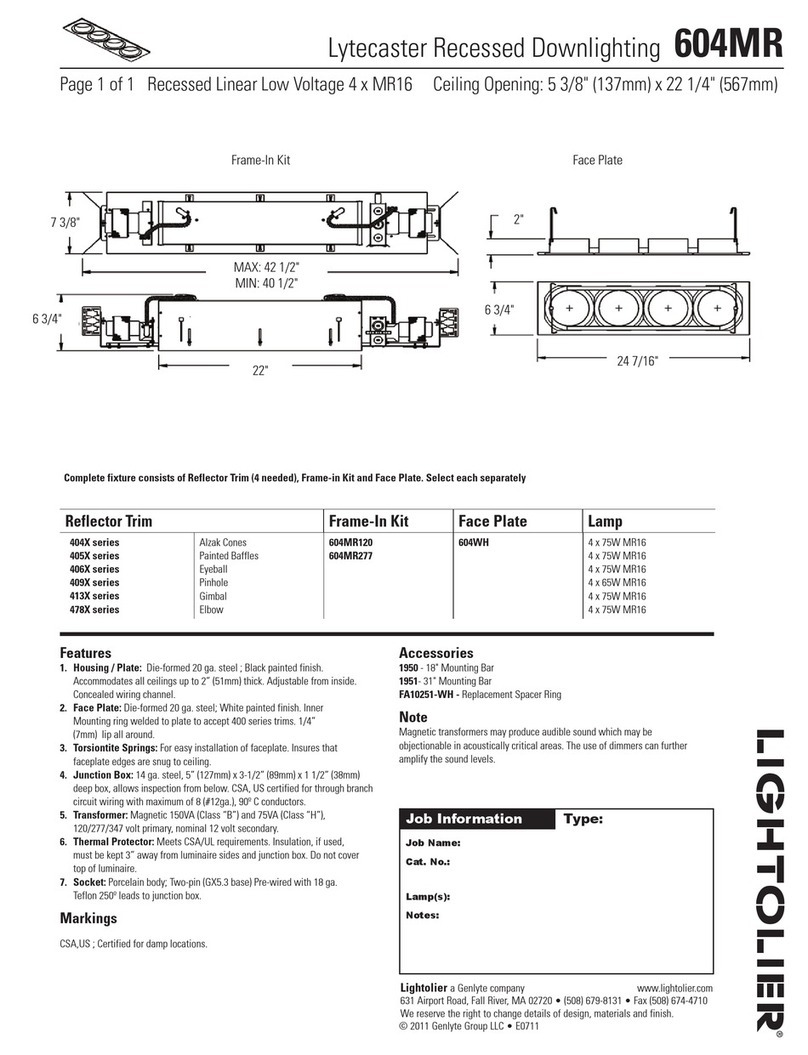 Lightolier Lytecaster 604MR User manual Lightolier Lytecaster 604MR User manual