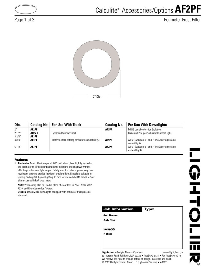 Lightolier Calculite AF2PF User manual