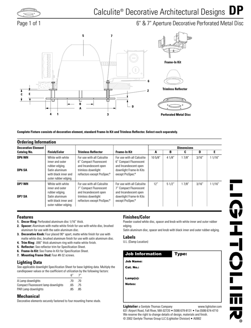 Lightolier Calculite DP User manual