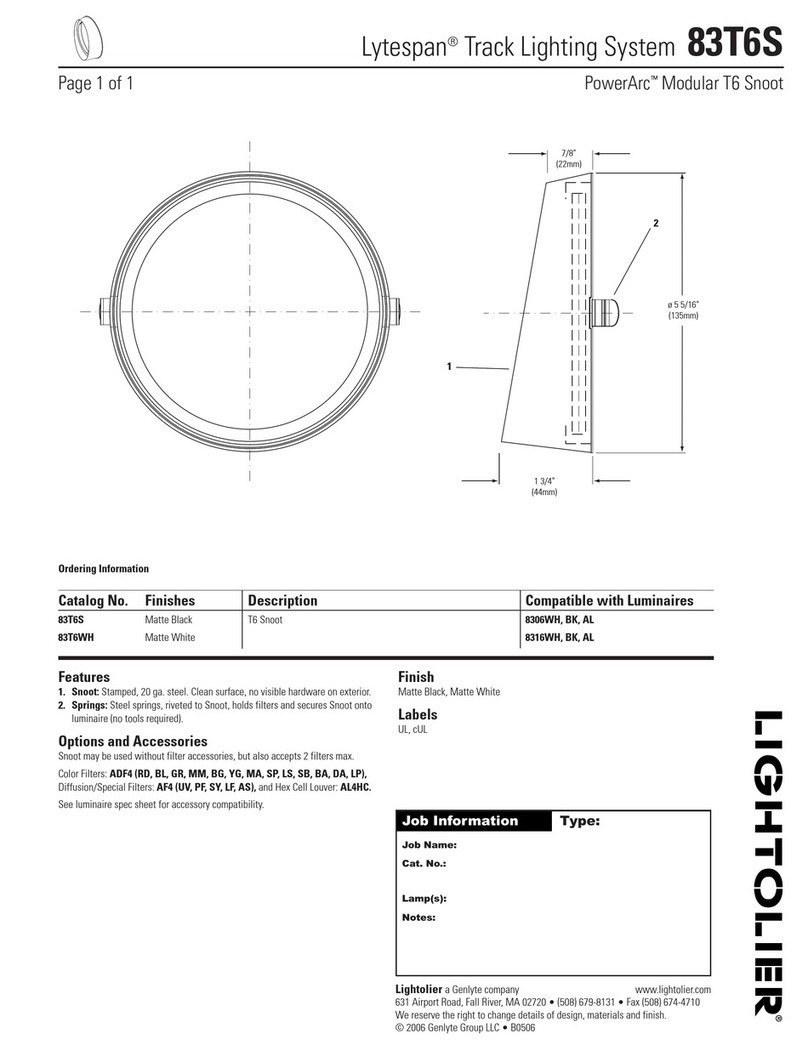 Lightolier Lytespan 83T6S User manual