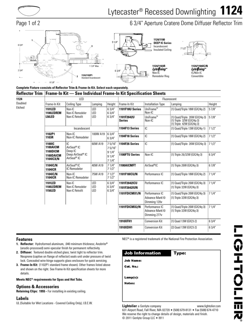 Lightolier Lytecaster 1124 User manual