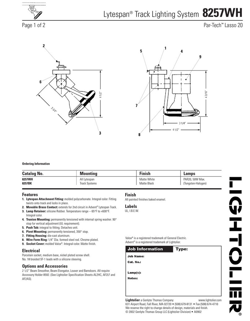 Lightolier Lytespan 8257WH User manual