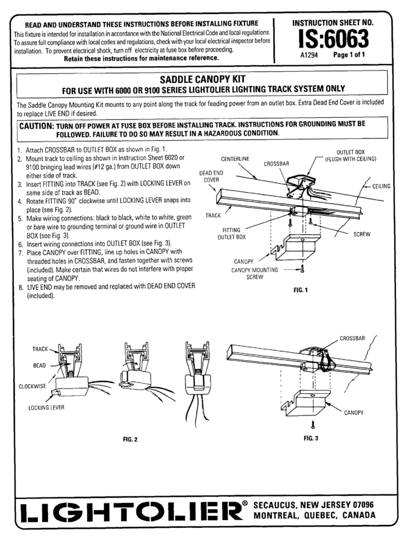 Lightolier SADDLE CANOPY KIT Instructions for use