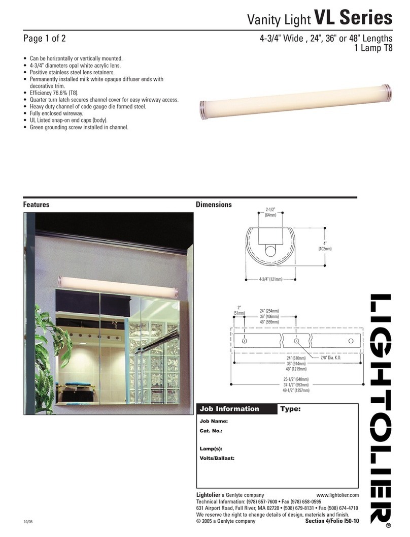 Lightolier VL Series User manual
