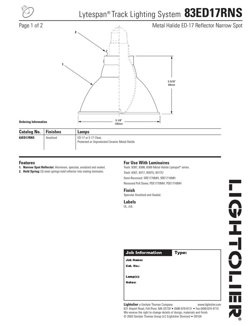 Lightolier Lytespan 83ED17RNS User manual