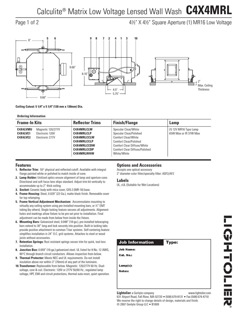 Lightolier Calculite C4X4MRL User manual