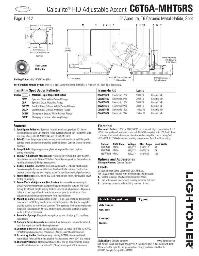 Lightolier Calculite C6T6A-MHT6RS specification