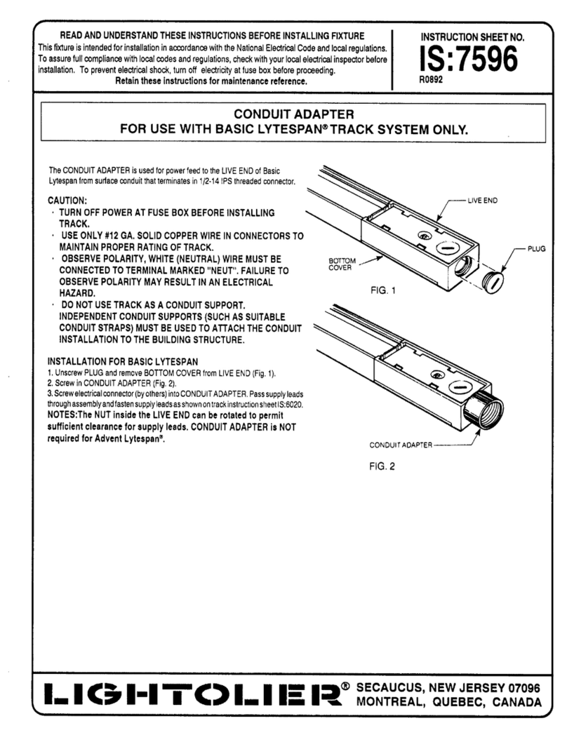 Lightolier LytespanTrack system Instructions for maintenance reference Lightolier LytespanTrack system Instructions for maintenance reference