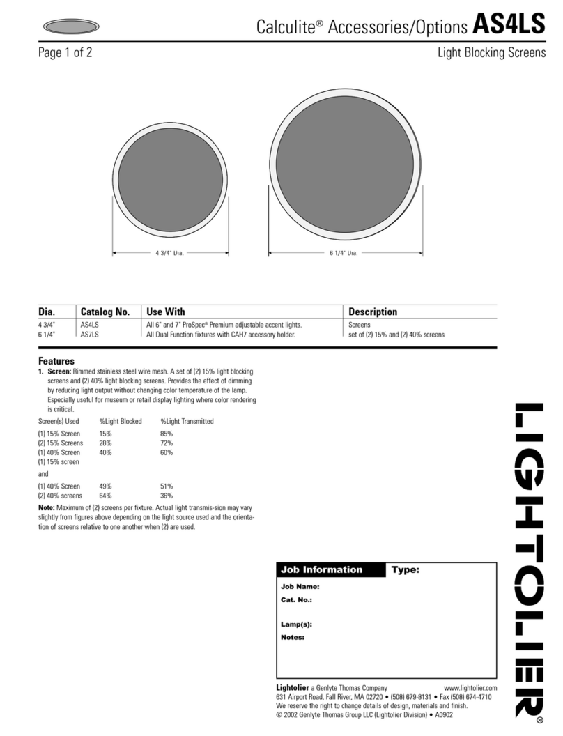 Lightolier Calculite AS4LS User manual Lightolier Calculite AS4LS User manual