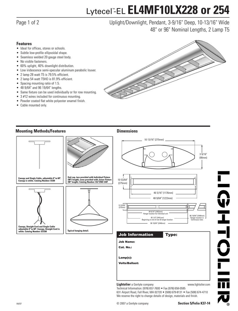 Lightolier Lytecel-EL EL4MF10LX228 User manual