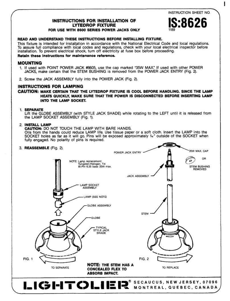 Lightolier LYEDROP FIXTURE Guide