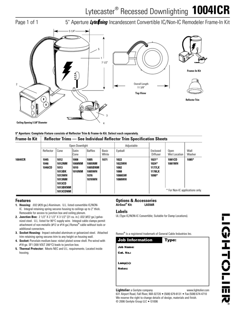 Lightolier Lytecaster 1004ICR User manual