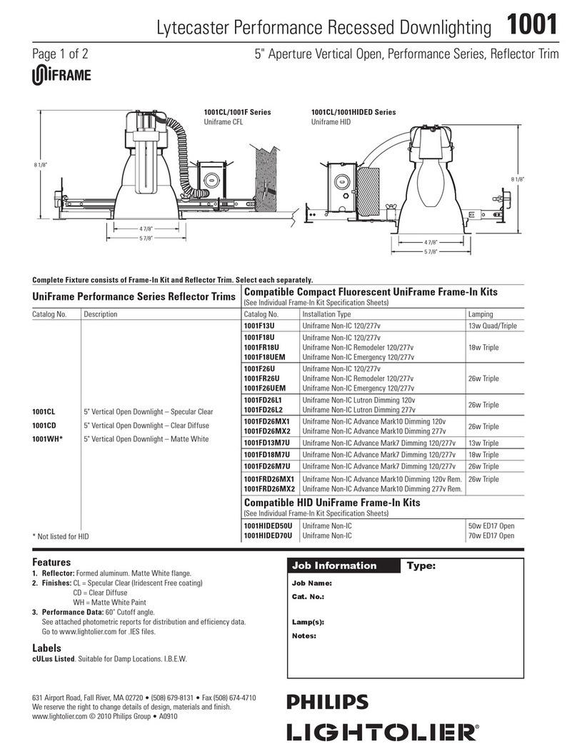 Philips Lytecaster 1001 specification