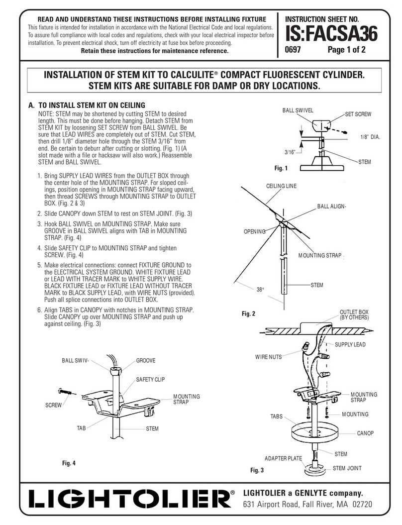 Lightolier STEM KIT User manual