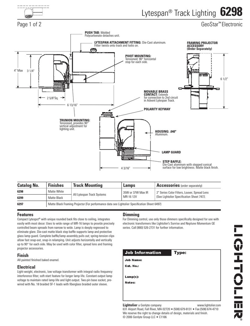 Lightolier Lytespan 6298 User manual