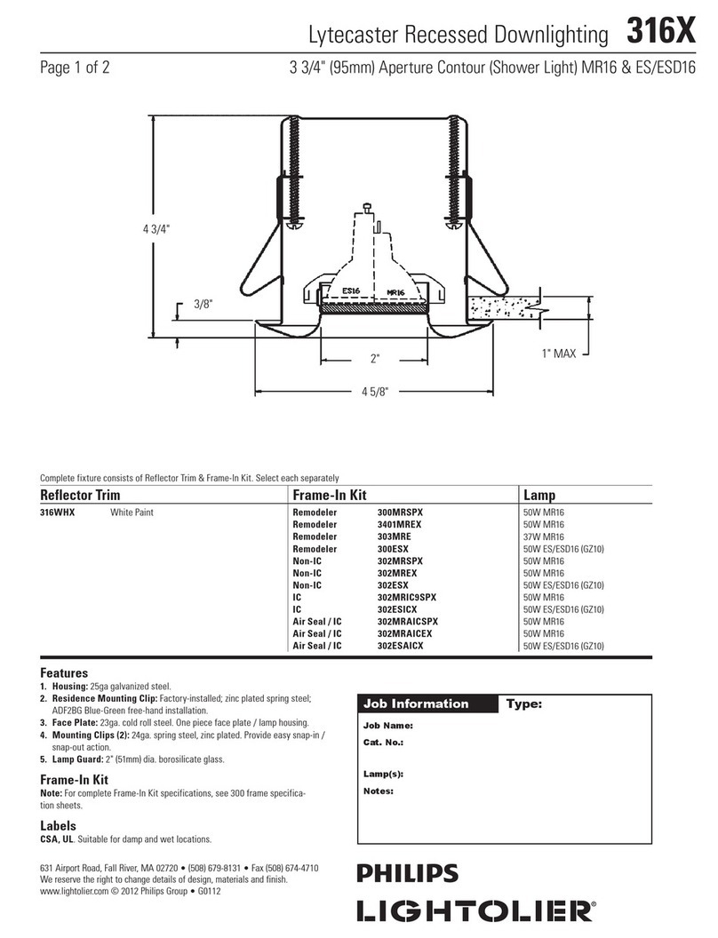 Philips Lytecaster 316X specification Philips Lytecaster 316X specification