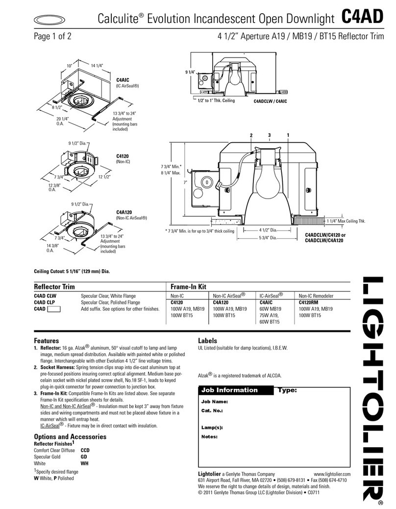 Lightolier Calculite C4AD User manual Lightolier Calculite C4AD User manual