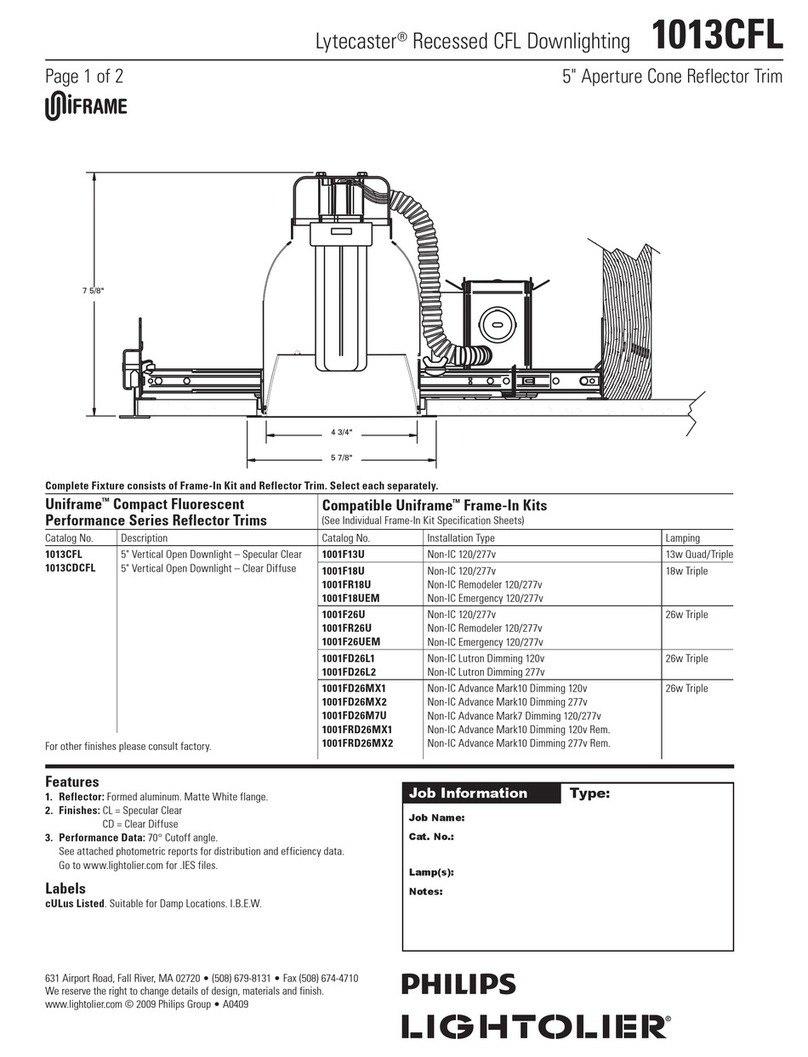 Lightolier Lytecaster 1013CFL User manual