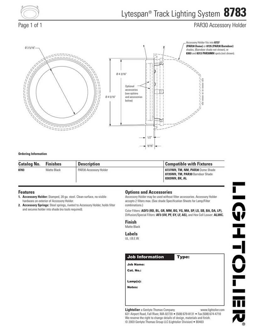 Lightolier Lytespan 8783 User manual