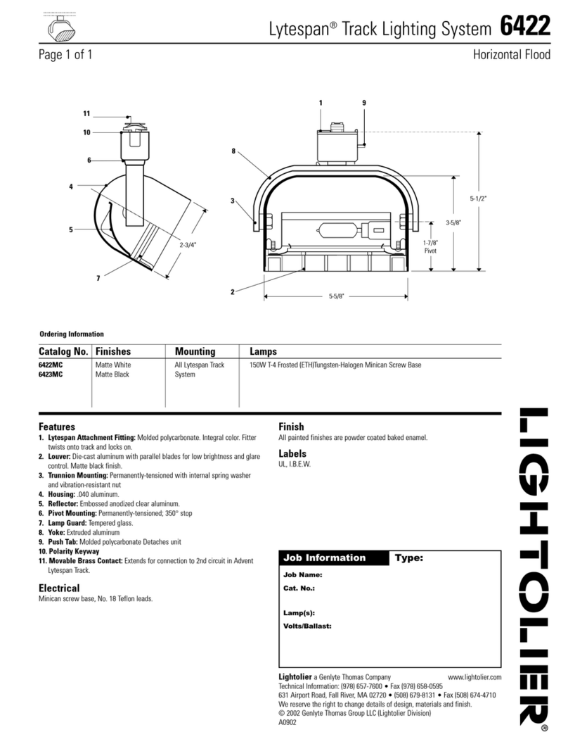 Lightolier Lytespan 6422 User manual