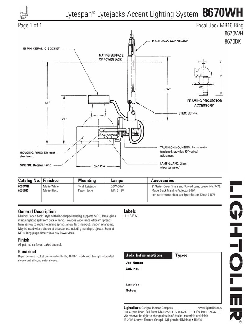 Lightolier Lytespan 8670WH User manual Lightolier Lytespan 8670WH User manual