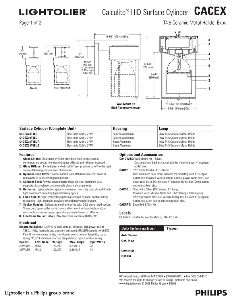 Lightolier Calculite CACEX User manual