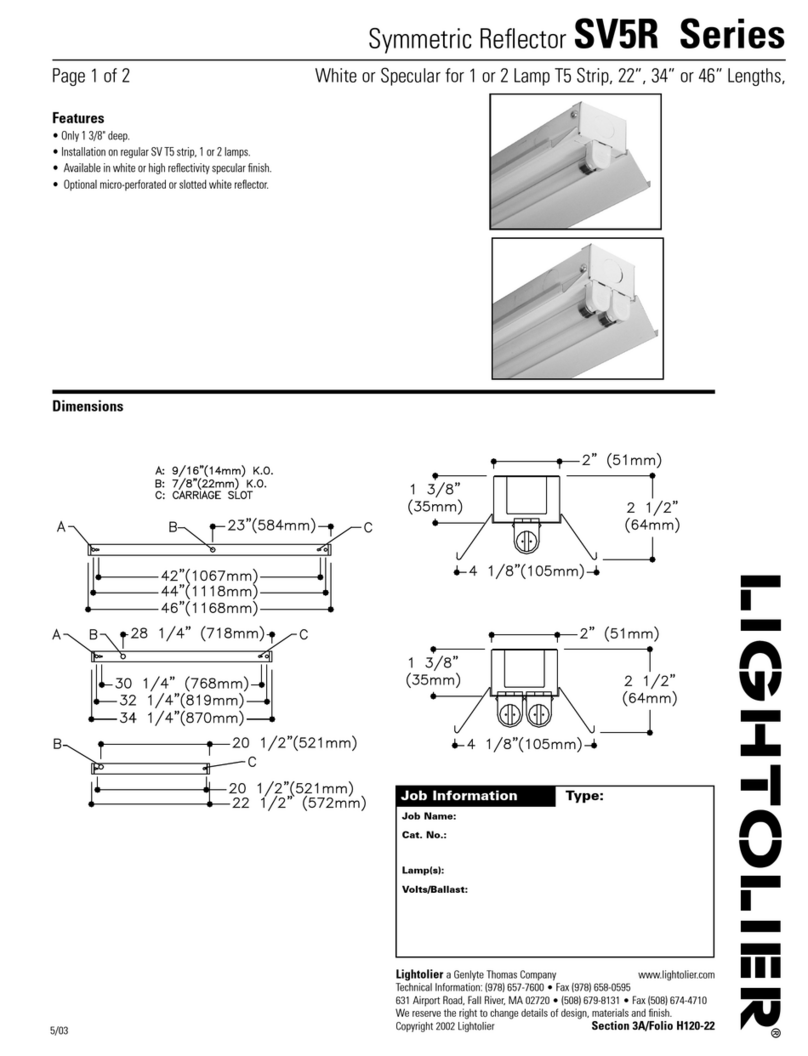Lightolier SV5R Series User manual Lightolier SV5R Series User manual