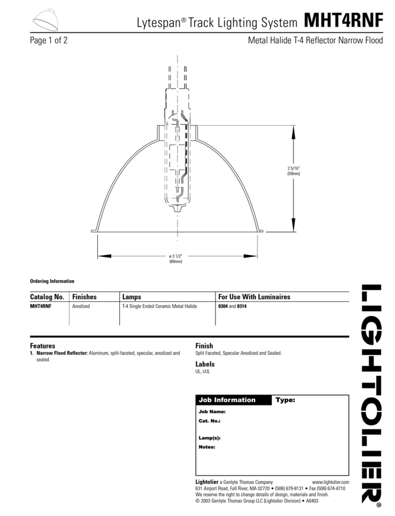 Lightolier Lytespan MHT4RNF User manual