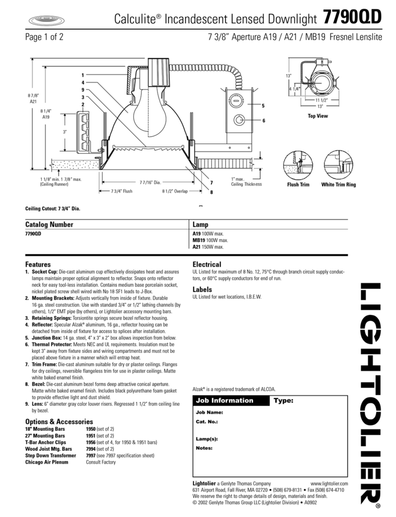 Lightolier Calculite 7790QD User manual