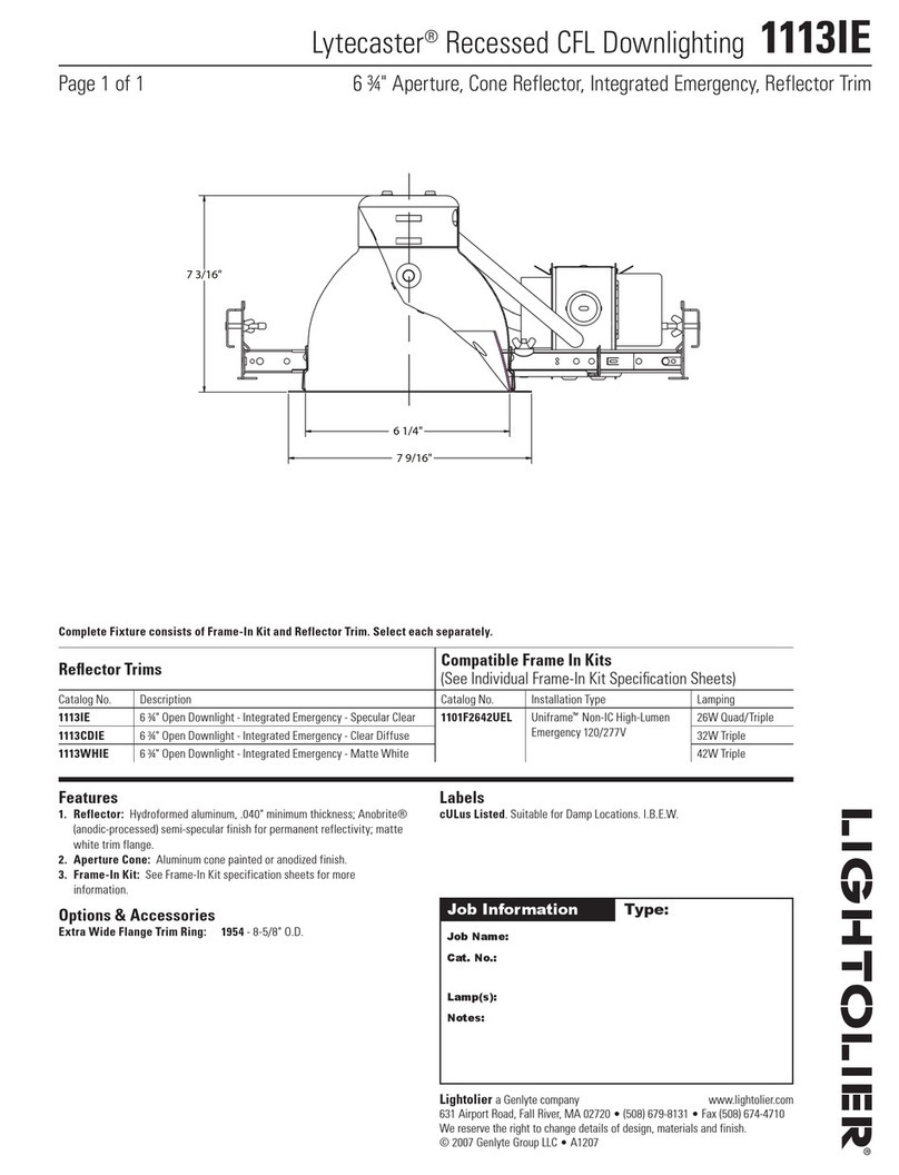 Lightolier Lytecaster 1113IE User manual Lightolier Lytecaster 1113IE User manual