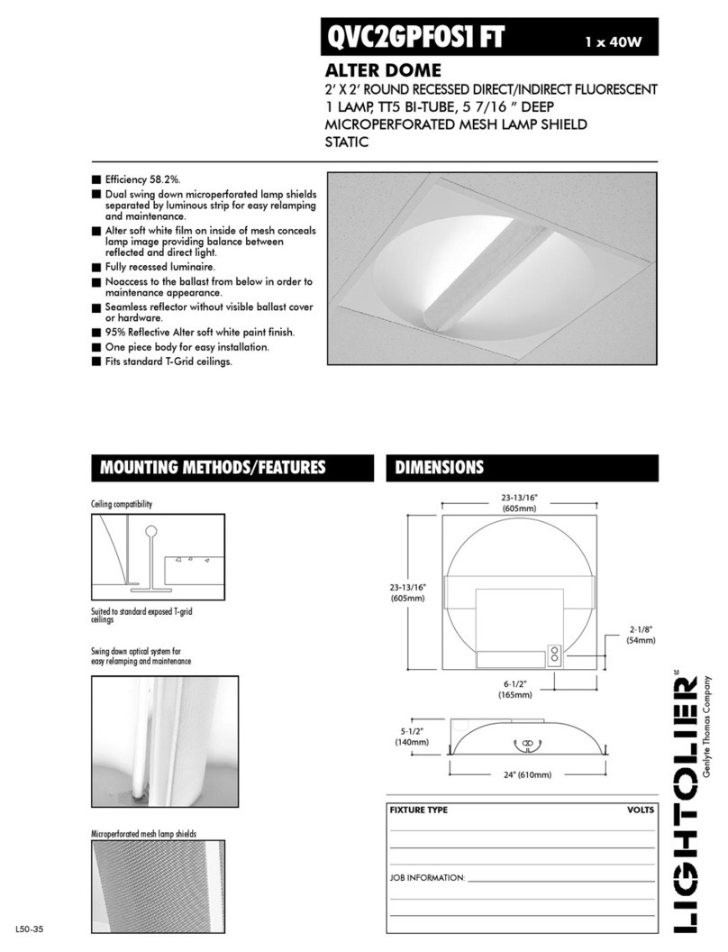 Lightolier Alter Dome QVC2GPFOS1FT User manual Lightolier Alter Dome QVC2GPFOS1FT User manual