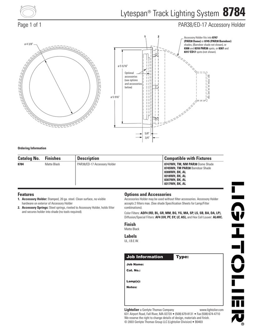 Lightolier Lytespan 8784 User manual