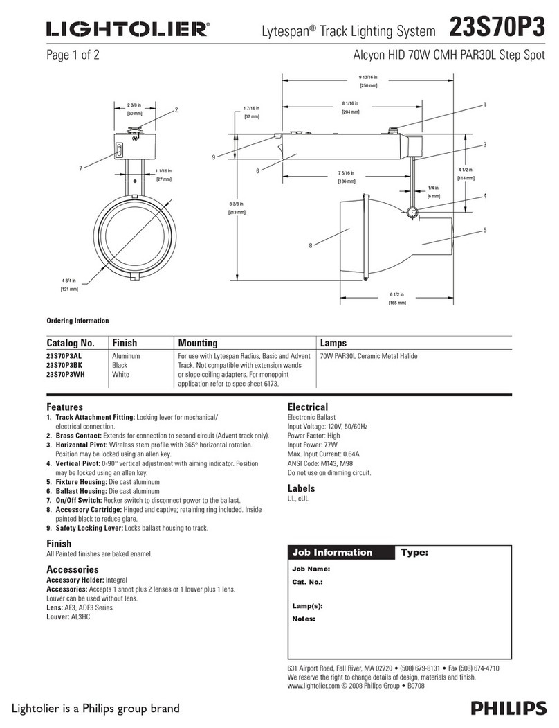 Lightolier Lytespan 23S70P3 User manual Lightolier Lytespan 23S70P3 User manual