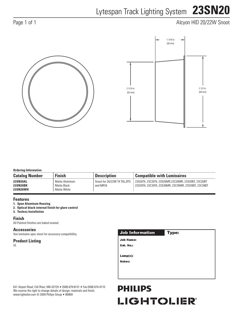 Lightolier Lytespan 23SN20 User manual Lightolier Lytespan 23SN20 User manual