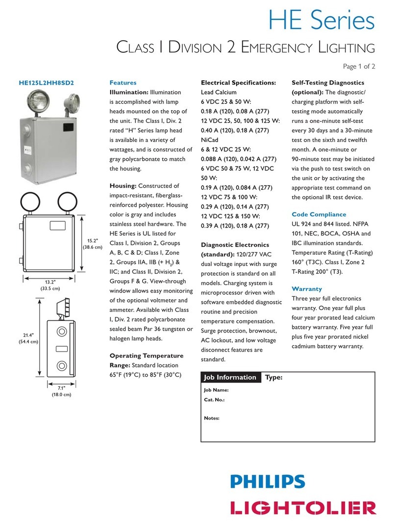 Lightolier HE Series User manual Lightolier HE Series User manual