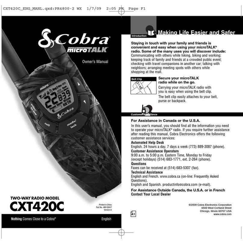 Cobra microTalk CXT420C User manual Cobra microTalk CXT420C User manual