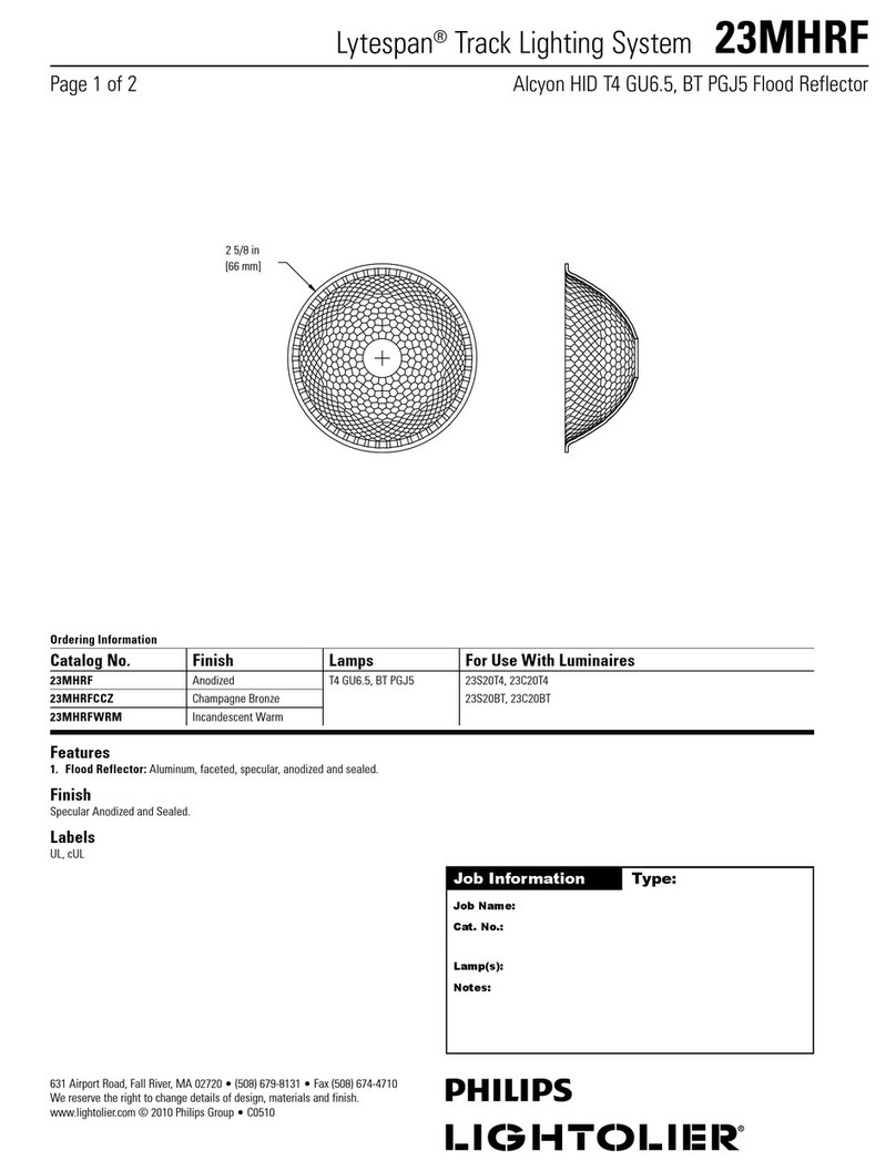 Lightolier Lytespan 23MHRF User manual