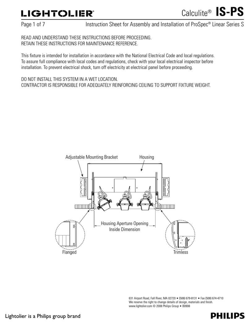 Lightolier Calculite IS-PS Instruction Manual
